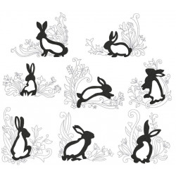 Stickserie - Bunnies in the garden